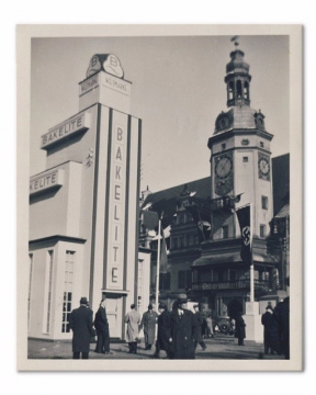 The Bakelite pavilion at the Leipziger Messe Trade Fair in Germany around 1935