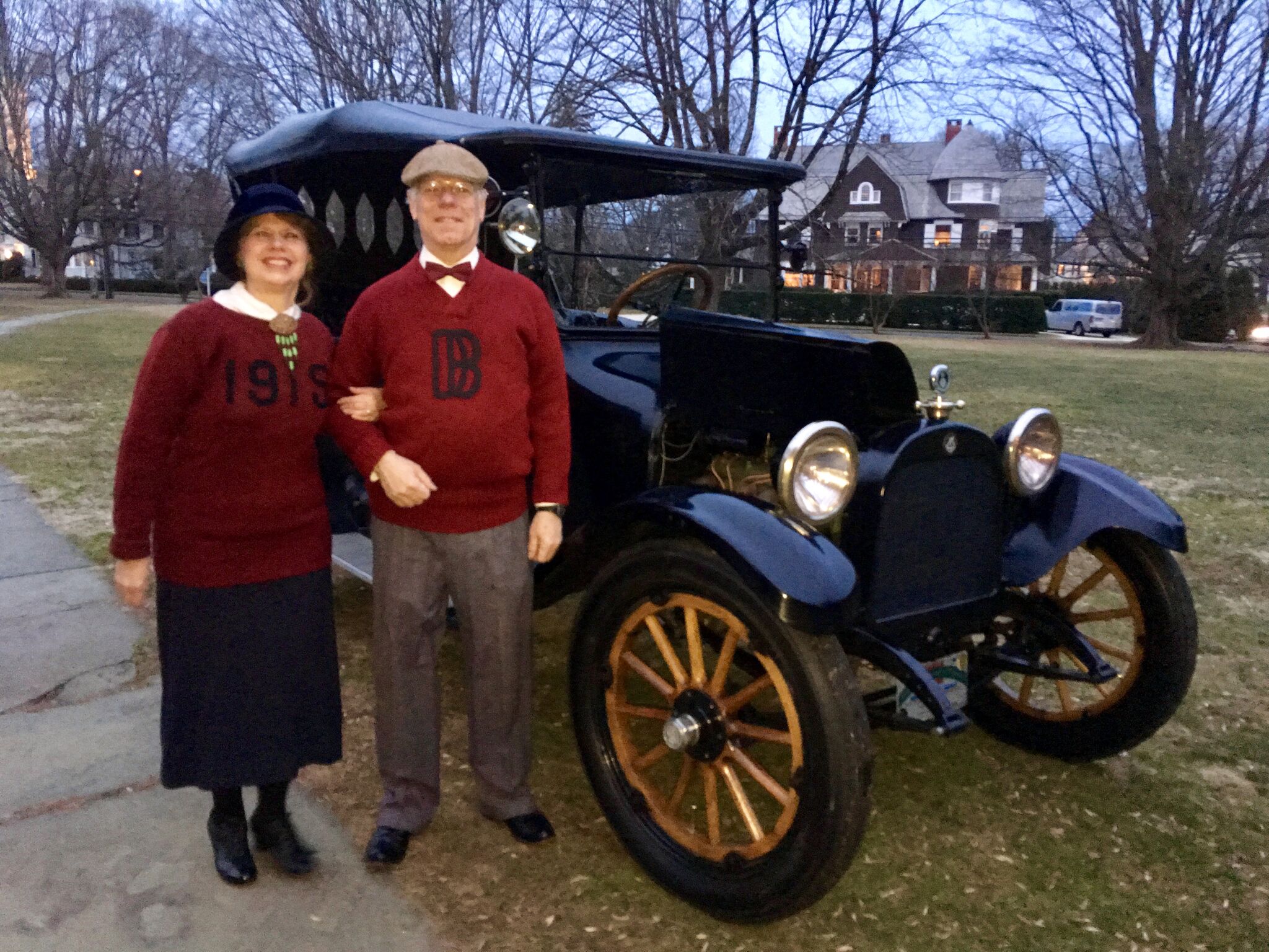 Gwen and Parker Ackley's antique car, seen in our film