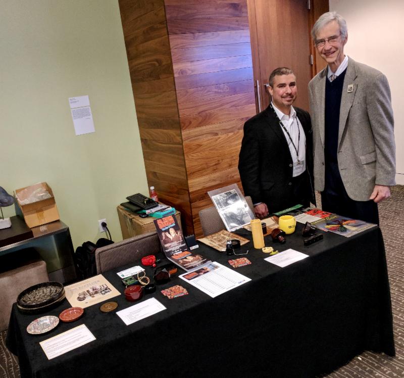 Marc and Hugh by the display of Bakelite items